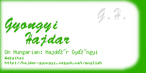 gyongyi hajdar business card